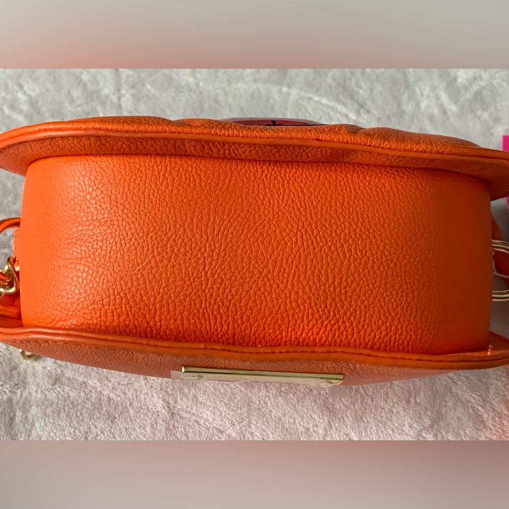 Betsey Johnson Orange XO Pumpkin Face Crossbody Bag NWT - Picture 8 of 13